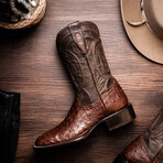 Alabama Ostrich Quill Western Boots // Kango Tabac (10)