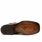 Tucson // Caiman Belly Leather Western Boots // Stone Brown (10)