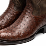 Savannah // Ostrich Quill Leather Western Boots // Kango Tabac (10)