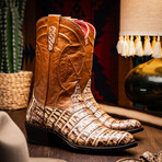 Phoenix // Caiman Belly Leather Western Boots // Stone Orix (10)