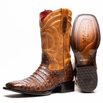 Tucson // Caiman Belly Leather Western Boots // Aged Maple (7)