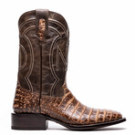Tucson // Caiman Belly Leather Western Boots // Stone Brown (10)
