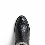 Savannah // Ostrich Quill Leather Western Boots // Black (10)