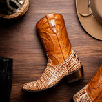Phoenix // Caiman Belly Leather Western Boots // Stone Orix (10)