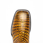 Tucson // Caiman Belly Leather Western Boots // Mustard Brown (7)