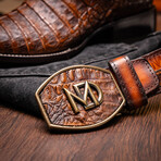 Tucson // Caiman Belly Leather Western Boots // Aged Maple (7)