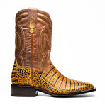 Tucson // Caiman Belly Leather Western Boots // Mustard Brown (7)
