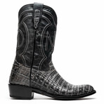 Phoenix // Caiman Belly Leather Western Boots // Stone Gray (10)