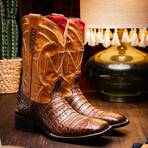 Tucson // Caiman Belly Leather Western Boots // Aged Maple (7)