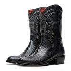 Denver Ostrich Leg Western Boots // Black (10)