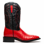 Alabama Ostrich Quill Western Boots // Red (10)