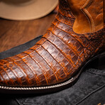 Tucson // Caiman Belly Leather Western Boots // Aged Maple (7)