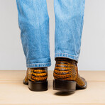 Tucson // Caiman Belly Leather Western Boots // Mustard Brown (7)