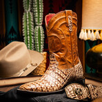 Tucson // Caiman Belly Leather Western Boots // Stone Orix (10)