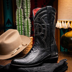 Denver Ostrich Leg Western Boots // Black (10)