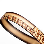 Texas // Caiman & Calf Leather Belt //Stone Orix (36)