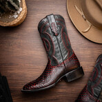 Missouri // Python Leather Western Boots // Blackcherry (7)
