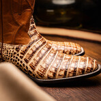 Tucson // Caiman Belly Leather Western Boots // Stone Orix (10)