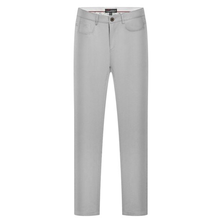 Slim Fit Cotton/Satin 5 Pocket Pant // Silver (30WX32L)