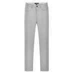 Slim Fit Cotton/Satin 5 Pocket Pant // Silver (32WX32L)