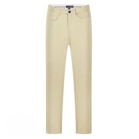 Slim Fit Cotton Sateen 5 Pocket Pant // Tan (30WX32L)