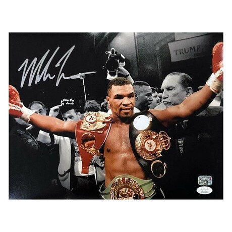Mike Tyson // Signed 11x14 Belts Image
