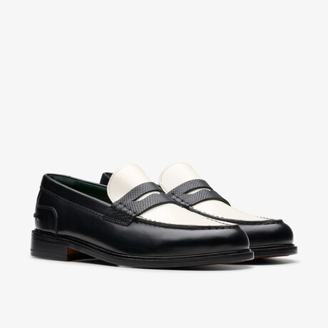 CraftJames Lo Leather Loafers // Black + White (US: 7)