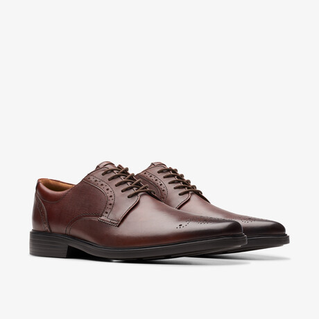 Clarkslite Tie Leather Brogue Oxfords // Mahogany (US: 7)