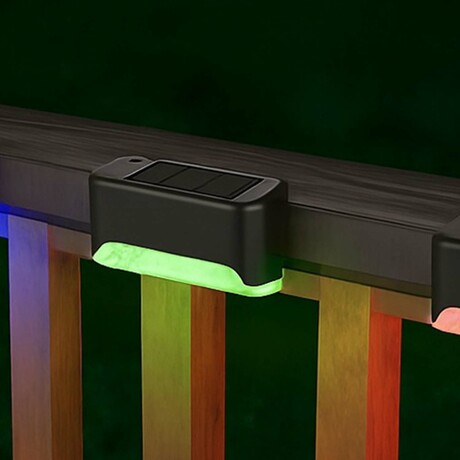 Solar LED Deck & Step Lights // RGB Light // 8-Pack (Brown Shell)