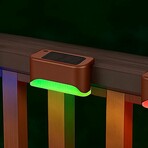 Solar LED Deck & Step Lights // RGB Light // 8-Pack (Brown Shell)