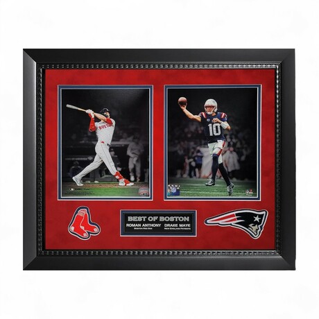 Drake Maye & Roman Anthony // Unsigned Collage + Framed