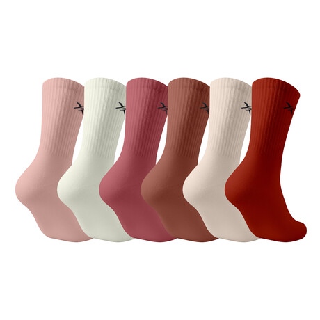 6-Pairs // Dri-tech Moisture Control Comfort Everyday Wear Crew Length Socks // Neutral (Small/Medium)