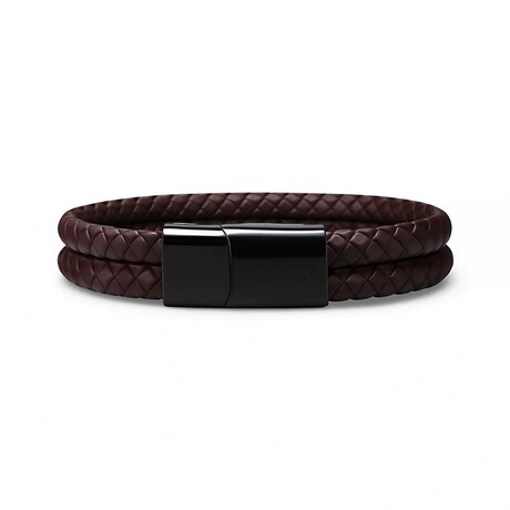 Men's // Genuine Leather Double Strap Dublin Bracelet // Espresso (M)