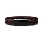 Men's // Genuine Leather Double Strap Dublin Bracelet // Espresso (M)