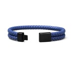 Men's // Genuine Leather Double Strap Dublin Bracelet // Blue (M)