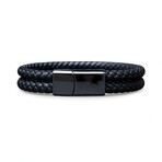 Men's // Genuine Leather Double Strap Dublin Bracelet // Black (M)