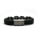 Men's // Compton Men's Bracelet // Black + Metal (M)
