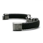 Men's // Compton Men's Bracelet // Black + Metal (M)