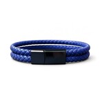 Men's // Genuine Leather Double Strap Dublin Bracelet // Blue (M)