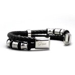 Men's // Premium Leather Lawndale Bracelet // Black (L)