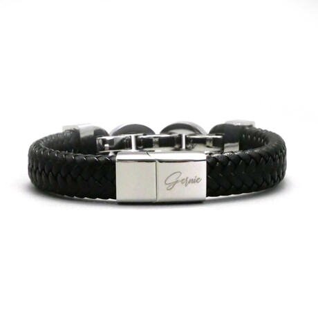 Men's // Compton Bracelet // Black + Silver (M)