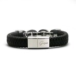 Men's // Compton Bracelet // Black + Silver (M)