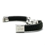 Men's // Compton Bracelet // Black + Silver (M)