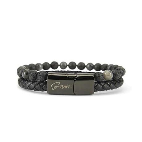 Men's // Premium Bradbury Bracelet // Black + Grey (L)