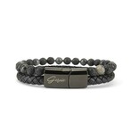 Men's // Premium Bradbury Bracelet // Black + Grey (L)