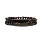 Men's // Premium Bradbury Bracelet // Black + Cranberry (M)