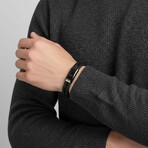 Men's // Genuine Leather Double Strap Dublin Bracelet // Black (M)