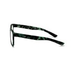 Unisex // Rubberized Square Blue Light & Reading Glasses // Matte Green & Black Tortoise (Blue Light)