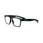 Unisex // Rubberized Square Blue Light & Reading Glasses // Matte Green & Black Tortoise (Blue Light)