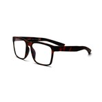 Unisex // Rubberized Square Blue Light & Reading Glasses // Matte Brown Tortoise (Blue Light)